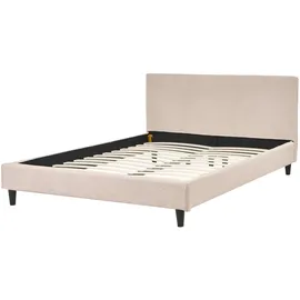 Beliani Bett mit Lattenrost Stoff Fitou 140 x 200 cm