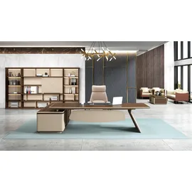 xlmoebel Design Eckschreibtisch Büro Einrichtung Chef Zimmer Möbel Tisch Büromöbel neu