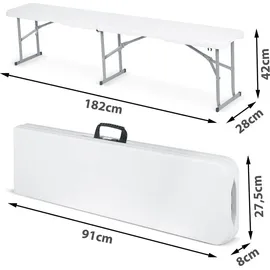 OEM Klappbare Gartenbank 180 x 0 x 0 cm Mehrfarbig