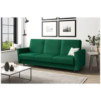 MEBLINI Sofa mit Schlaffunktion - Schlafcouch Ausziehbar - Schlafsofa mit Bettkasten - Sofabett - Couch mit Schlaffunktion - Klappsofa - ANDRES 2 -... - Grün