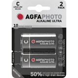 AgfaPhoto 110-851839 Haushaltsbatterie Einwegbatterie C, LR14, 1.5V Ultra, Retail Blister (2-Pack)