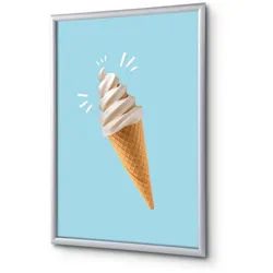 SHOWDOWN Displays Showdown Klapprahmen - DIN A1 - Komplett-Set - Eis - Blau/Silber