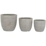home esprit Beige Fiberglas Magnesium 45 x 45 x 43 cm 3 Stück)