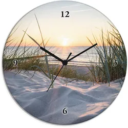Wanduhr ARTLAND "Ostseestrand", beige (natur), T:1,8cm, Wanduhren, wahlweise mit Quarz- oder Funkuhrwerk, lautlos ohne Tickgeräusche