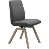 Polsterstuhl STRESSLESS "Laurel", grau (grau batick, schwarz), B:49cm H:92cm T:59cm, Leder BATICK: BATICK ist ein leicht korrigiertes, durchgefärbtes und genarbtes Möbelleder, bei dem die meisten Unebenheiten und Spuren in der Regel entfernt wurden., Stühle, Polsterstuhl, Low Back, Größe L, mit schräggestellten Beinen in Schwarz