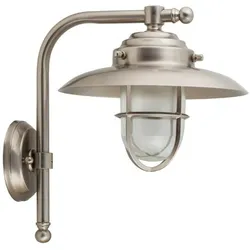 Licht-Erlebnisse Wandleuchte aus Messing IP43 Maritim in Nickel