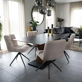 Home Deluxe Esszimmerstuhl drehbar 4er Set NODA - Creme