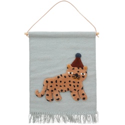 OYOY - Leopard Wandteppich, dusty blue