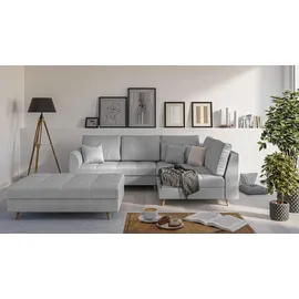 s-style möbel Hocker Grau Textil, Birke, 1-Sitzer, Füllung: Silikon,Komfortschaum, Rechteckig, 118x40x73 cm, Oeko-Tex®, Hergestellt in Europa, Wohnzimmer, Hocker Sitzhocker