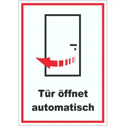 HB-Druck Tür öffnet automatisch Aufkleber A3 (297x420mm)