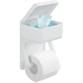 Maximex Toilettenpapierhalter 2 in 1 mit Ablage, aus Kunststoff, inkl. Montagematerial, 16 x 20 x 11 cm