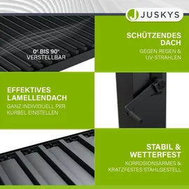 Juskys Lamellendach Tahiti 3 x 4 m inkl. Seitenwand