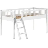 58 aufm Kessel Hochbett Keeley 90 x 200 cm Buche massiv lackiert weiß