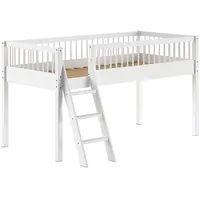 58 aufm Kessel Hochbett Keeley 90 x 200 cm Buche massiv lackiert weiß