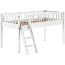 58 aufm Kessel Hochbett Keeley 90 x 200 cm Buche massiv lackiert weiß