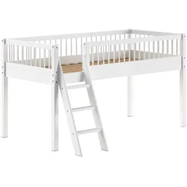 58 aufm Kessel Hochbett Keeley 90 x 200 cm Buche massiv lackiert weiß
