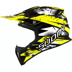 Suomy X-Wing Gap Motocross Helm, schwarz-weiss-gelb, Größe XL für Männer