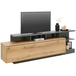 TV-Element in Eichefarben/Grau