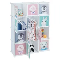 Relaxdays Kinder Steckregal mit 8 Fächern weiß Weiß