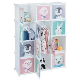 Relaxdays Kinder Steckregal mit 8 Fächern weiß Weiß