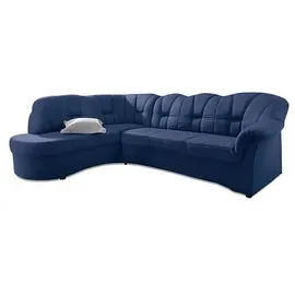 DOMO collection Ecksofa »Papenburg, zeitlose Rückensteppung, elegante Armlehne, L-Form« mit Ottomane, wahlweise mit Bettfunktion, OTTOs Choice blau