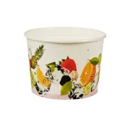 Papstar Pure Eisbecher Pappe, rund, Umweltfreundlicher Eisbecher aus Pappe mit Dekor, 1 Packung = 100 Stück, 150 ml