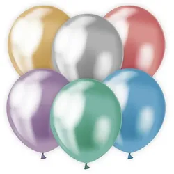 7 glossy Luftballons bunt