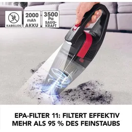 Clean Maxx CLEANmaxx Akku-Handstaubsauger kabellos 15W - grau/rot