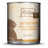 MjAMjAM Sparpaket 24x800g MjAMjAM purer Fleischgenuss saftiges Hühnchen pur Katzenfutter nass