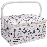 Nähkorb, Nähset-Aufbewahrungsbox mit abnehmbarem Tablett, Nadeln, Fäden, Stifte, Scheren, Aufbewahrungsbox für Stickerei, Heimwerkerbedarf, Anfänger