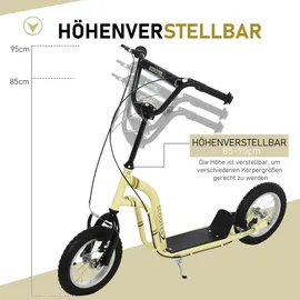 Homcom Kinderroller mit Handbremse beige