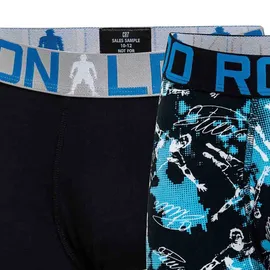 Cristiano Ronaldo CR7 Jungen Boxershorts, 4er Pack - Trunks, Cotton Stretch, Logobund Schwarz/Blau 140/146