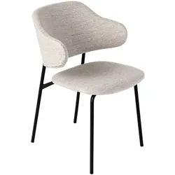 riess-ambiente Stuhl VOGUE - greige Bouclé schwarze Metallbeine