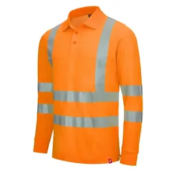 Warnschutz Langarm Polo-Shirt Kl. 3 "MOTION TEX VIZ" UV-Schutz - 6XL - Orange