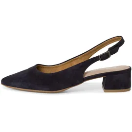 TAMARIS Damen Sling Pump mit Blockabsatz Leder, blau, 37 EU