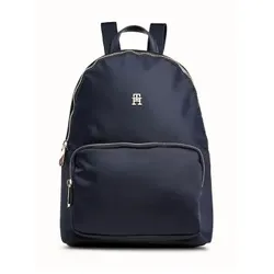 Tommy Hilfiger für Damen. AW0AW15641 TH Emblem Abzeichen Rucksack blau (OSFA), Lässig, Recyceltes Nylon, Marine