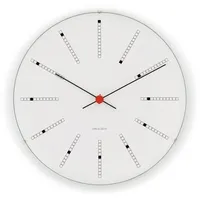 Arne Jacobsen Bankers Wanduhr Ø29 cm weiss/schwarz/rot
