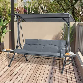Outsunny Hollywoodschaukel Grau/Schwarz 3-Sitzer