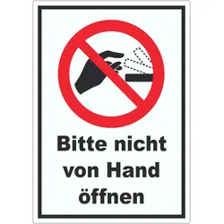 HB-Druck Bitte nicht von Hand öffnen Aufkleber A2 (420x594mm)