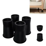 Froadp 8 Stück Betterhöhung & Tischerhöhung Kombi, Stapelbare Möbel Erhöhung für Tisch, Bett, Sofa, Praktische PP-Blöcke als Tischbein Verlängerung & Möbelfüße, Schwarz - Rund, 12+6.5cm Hoch