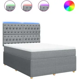 vidaXL Boxspringbett 140 x 200 cm Hellgrau