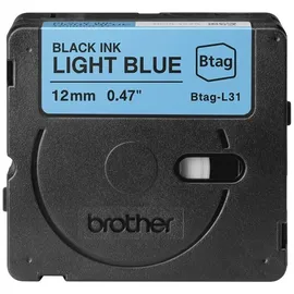 Brother Btag-L31 12mm x 4m schwarz auf hellblau nicht laminiert
