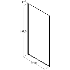 Dansani Match Seitenwand für Tür, 97-99cm, klares Glas