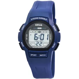 XINJIA Armbanduhr Damen Herren Unisex Digital Watch Uhr Silikonband Schwarz Blau