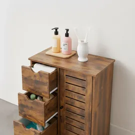 Relaxdays Badezimmerschrank 80 x 60 x 30 cm Braun