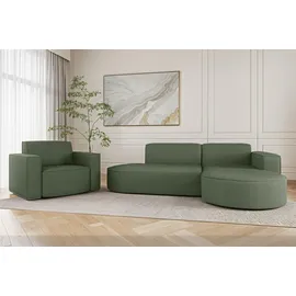 Fun Möbel Sessel Palma Stoff Scala 72 x 70 x 80 cm Grün mit Kissen
