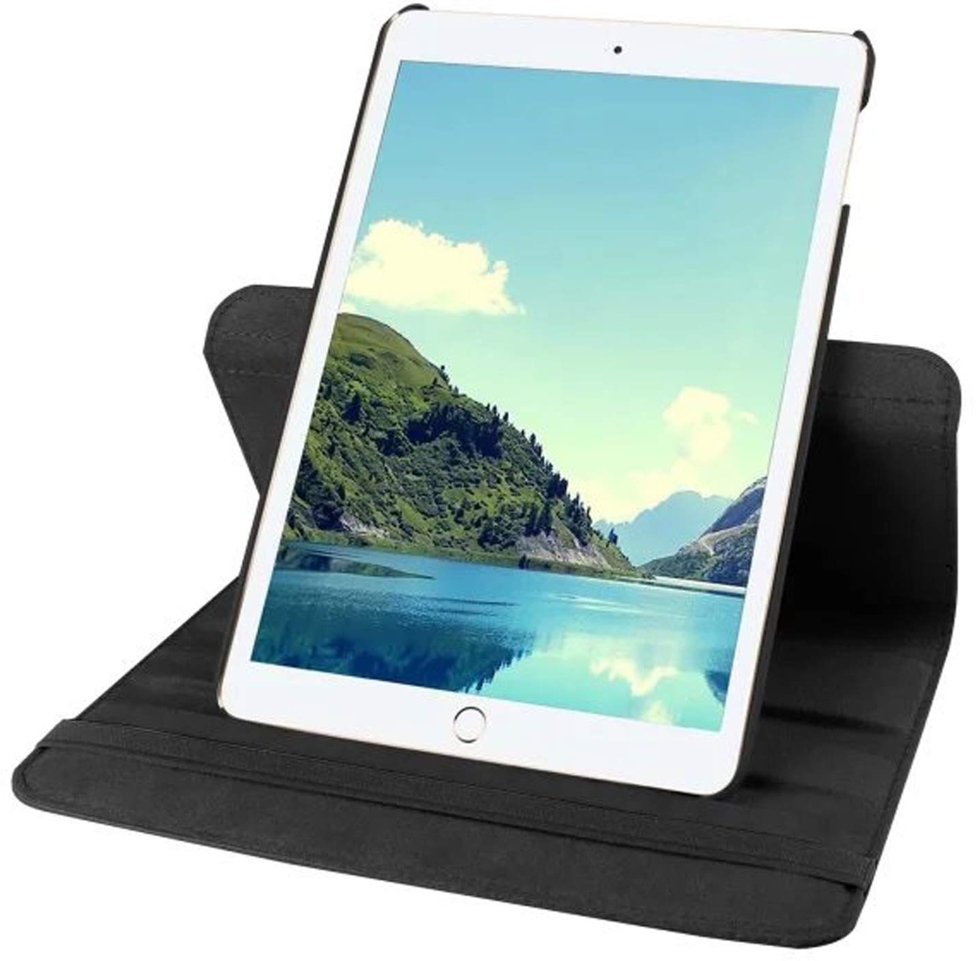Lobwerk Hülle für Apple iPad Mini 5 7.9 Zoll Schutzhülle Smart Cover 360° Drehbar Schwarz