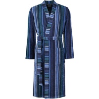 CAWÖ Bademäntel Herren Kimono Struktur 2509 aqua - 14 L Weiss