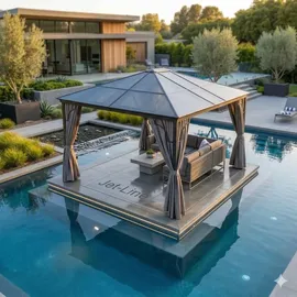 Jet-Line Gartenpavillon 3 x 4,2 m Anthrazit-Braun