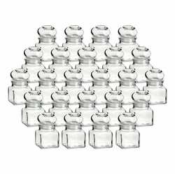 gouveo Vorratsglas Gewürzgläser 120 ml eckig mit Glaskorken - Gläser mit Glasstopfen, (24-tlg)